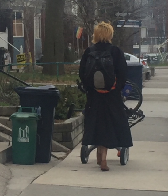 Image of woman pushing stroller